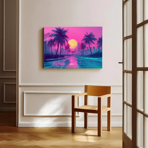 Vista 8 de Póster retro Vaporwave – Arte de pared de subcultura Synthwave – Impresión estética de neón – Decoración moderna única para el hogar y la oficina