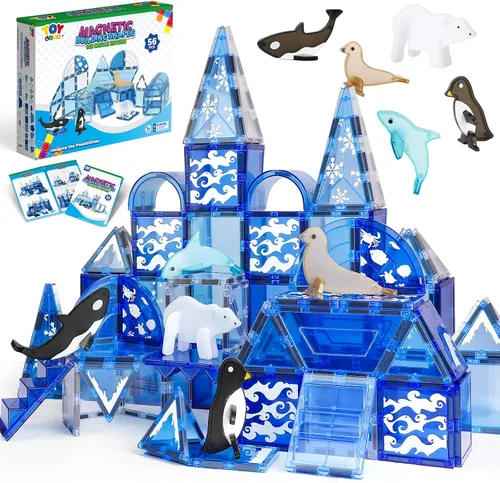 Vista 10 de TOY Life Azulejos Magnéticos para Niños de 4-8 Años, Juguetes Magnéticos para Niños Pequeños de 3+, Juguete de Construcción con Azulejos Magnéticos
