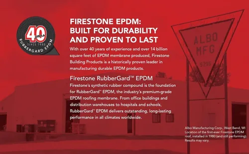 Vista 3 de 10' X 10' Firestone RubberGard 45-Mil EPDM - Goma para techos