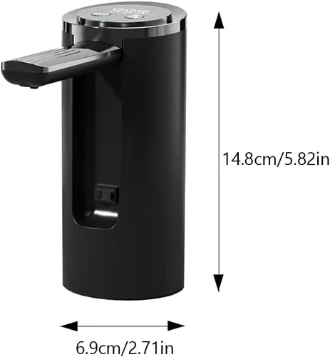 Vista 7 de Dispensador automático de agua para 5 galones, dispensador de jarra de agua eléctrico portátil, pantalla digital, carga USB C, boquilla plegable