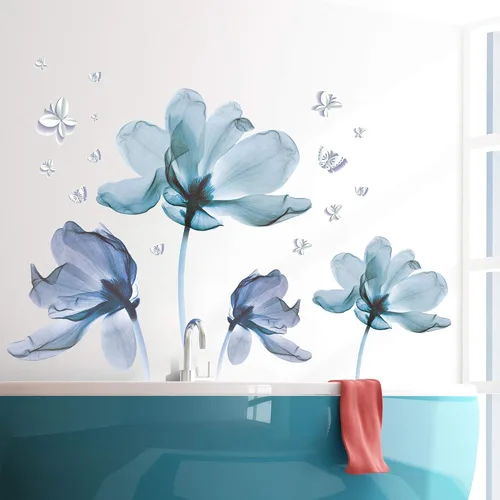 Vista 6 de Amaonm Gaint Creative - Calcomanías de pared extraíbles 3D de flores de Nusery DIY románticas pegatinas de pared florales, decoración artística