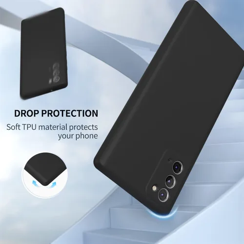 Vista 2 de Funda para Galaxy Note20, silicona líquida, delgada, suave, TPU Fit, protección de cuerpo completo, a prueba de golpes, para Galaxy Note 20 de 6.7