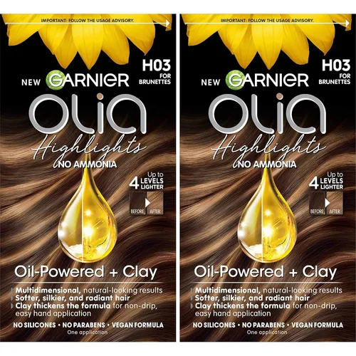 Vista 9 de Garnier Tinte permanente para el cabello Olia sin amoníaco, reflejos H02 para rubias, 2 unidades (el embalaje puede variar)