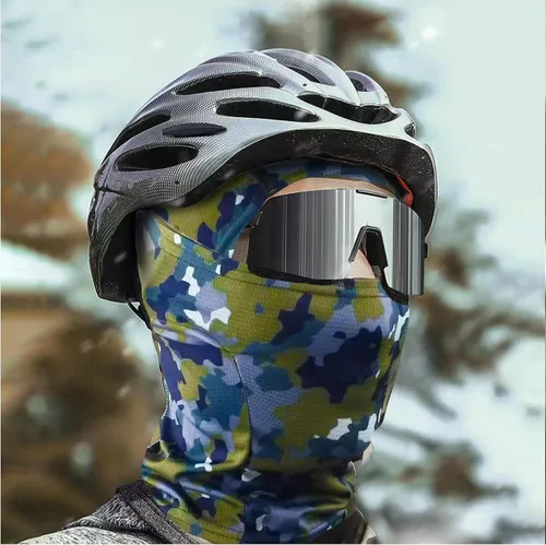 Vista 7 de Pasamontañas de camuflaje para hombres y mujeres, máscara Shiesty con protector UV para militares, táctica, ciclismo, caza, snowboard
