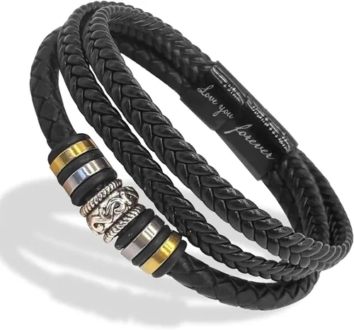 Vista 22 de Pulsera de cuero para hombre (mahua/matikou/yuanquan/8 Infinity)