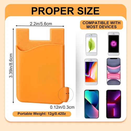 Vista 4 de Frienda 24 portatarjetas de teléfono adhesivo de silicona para la parte posterior del teléfono, funda adhesiva para tarjetas de crédito compatible