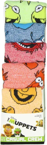 Vista 4 de Bioworld The Muppets Kermit Animal Gonzo Beaker Fozzie 5 Pack Crew Calcetines, Varios