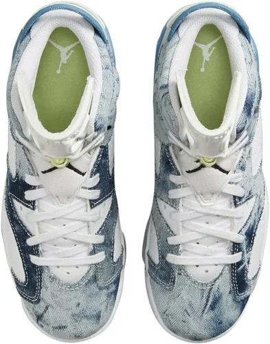Vista 4 de Big Kids Jordan 6 Retro Washed Denim WhtDutch Blue-Citron Tint DM9045 100