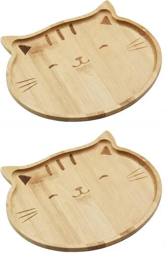 Vista 10 de JB HOME COLLECTION 4919 - Plato de bambú para refrigerios, ecológico, con forma de cara de conejo, 11 x 7.5 pulgadas, 1 unidad