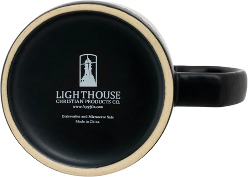 Vista 5 de Lighthouse Christian Products Simply Yours Pray - Taza de café de cerámica de 18 onzas, paquete de 4, color negro medianoche