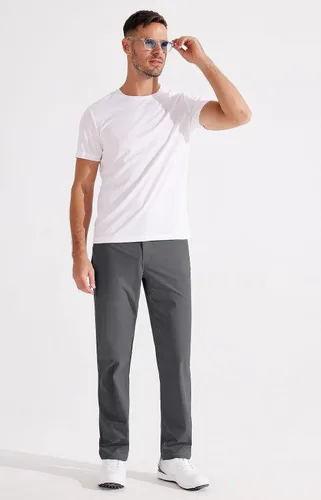 Vista 5 de Libin Pantalones de golf ajustados para hombre de 29 pulgadas, 30 pulgadas, 32 pulgadas, casuales, elásticos, pantalones de vestir para trabajo