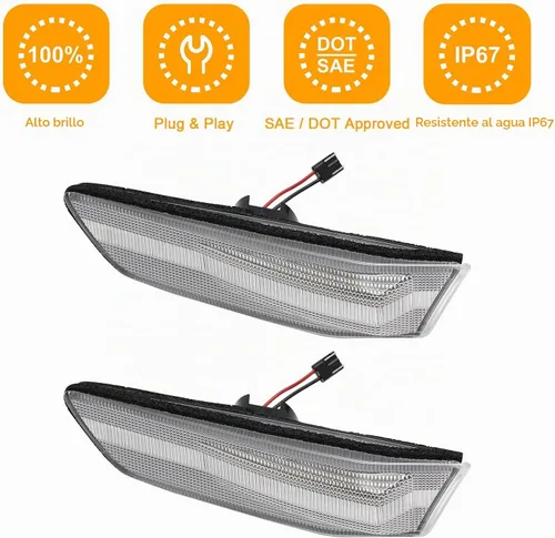 Vista 7 de luces direccionales laterales LED compatibles con G35 2D Coupé 2003-2007 / para Skyline V35 Coupé 2002-2007, lámparas de luces direccionales Luces