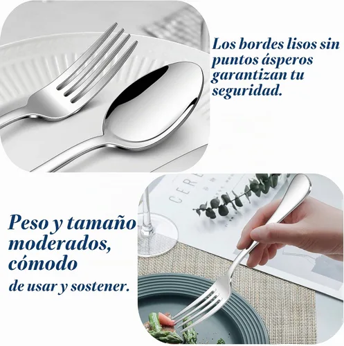 Vista 6 de Herogo Juego de cubiertos de acero inoxidable 18/10, 30 piezas para 6, modernos utensilios de cocina para el hogar, restaurante, boda, pulido