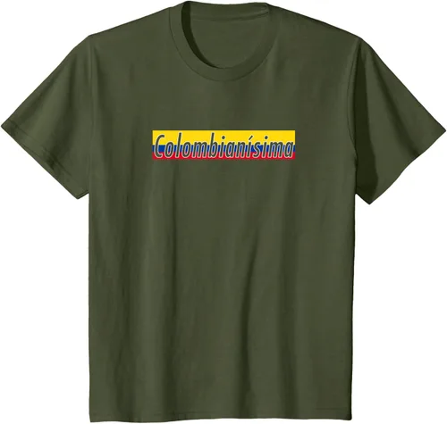Vista 11 de Camisas Colombianisima Colombia para mujer Bandera de Colombia, Negro, S