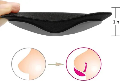 Vista 3 de Insertos adhesivos de doble cara para brasier, 1 par con brasier de realce no adhesivo, 1 par, inserto de almohadilla autoadhesiva para sujetadores