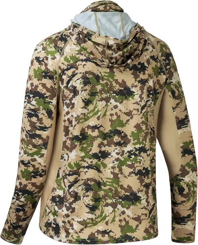 Vista 4 de BASSDASH UPF 50+ Camisas de caza para hombre con máscara de manga larga con capucha de camuflaje