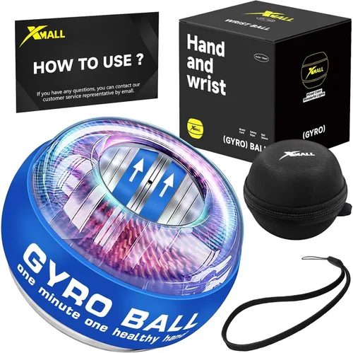 Vista 6 de XMALL Bola de giroscopio de muñeca, fortalecedor de antebrazo de mano, entrenador de muñeca, iluminación colorida de arranque automático