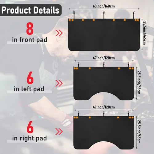 Vista 2 de 4 fundas protectoras magnéticas de cuero para mecánicos, funda protectora de cuero grande con bolsa de almacenamiento, almohadilla protectora