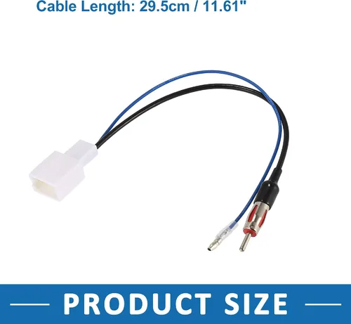 Vista 3 de Adaptador de antena automática para automóvil a terminal de antena Cable conector FM AM Audio estéreo para Toyota Yaris 2012-2017 Negro
