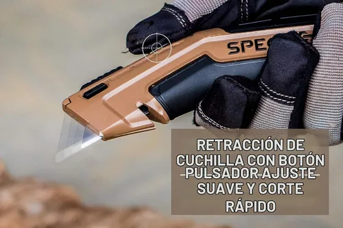 Vista 4 de Spec Ops Tools - Cuchillo utilitario con hoja retráctil, paquete de 2, incluye 5 cuchillas adicionales en almacenamiento de mango, 3% donado a