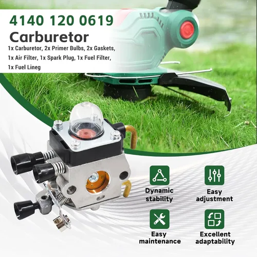 Vista 3 de ALL-CARB Kit de carburador FS55R de repuesto para Stihl FS45 FS46 FS46C FS55 HS45 FC55 FS55R FS55R FS55RC FS38 FS45C KM55R Recortadora de cuerdas