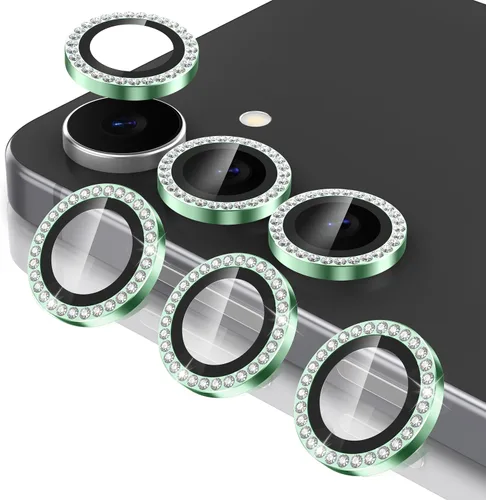 Vista 146 de Casetego Protector de lente de cámara para Galaxy Z Fold 8, [Diseño de purpurina mejorado], [Fuerte adherencia], lente de vidrio templado 9H negro
