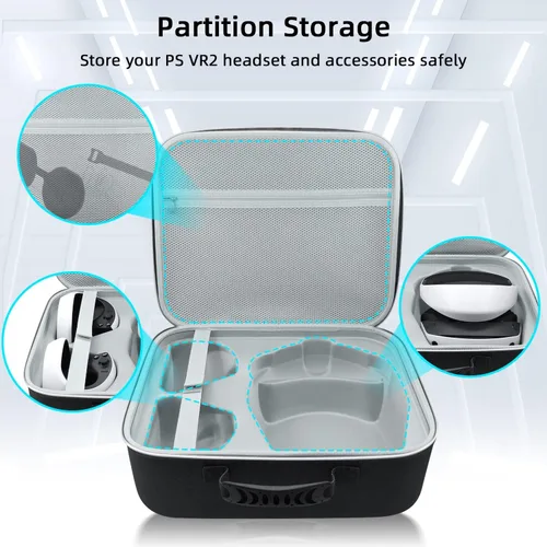 Vista 4 de Mcbazel Estuche De Transporte Para PS VR2, Bolsa De Viaje Bolsa De Almacenamiento Duro EVA Funda Protectora Portátil Con Protector De LenteCorrea De