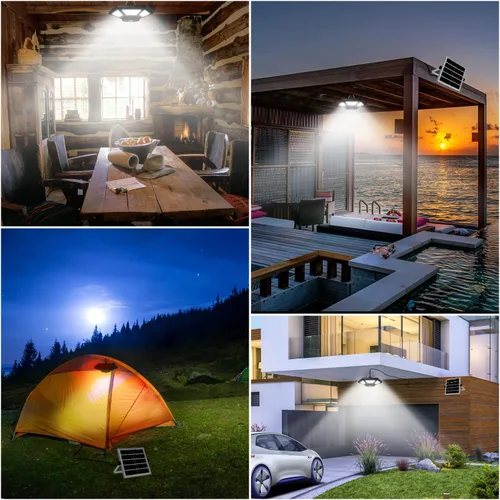 Vista 6 de Luz solar de cobertizo para interiores y exteriores, luces colgantes diurnas de trabajo con 5 modos de iluminación y 3 temporizadores, 180 LED