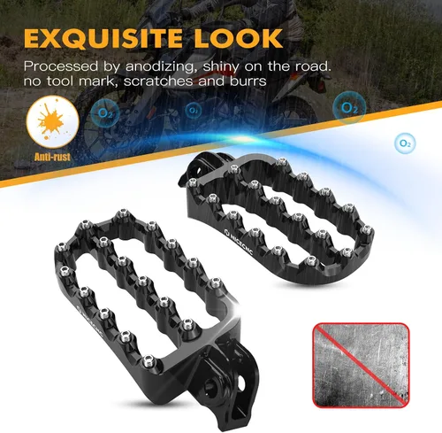 Vista 7 de NICECNC Estriberas planas horizontales negras de ángulo ancho estilo rally compatibles con KTM 390 Adventure 2020 2021 2022 2023, aluminio 6061