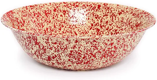 Vista 7 de Enamelware Cuenca pequeña, 4 cuartos de galón, Negro/Blanco Splatter (individual)