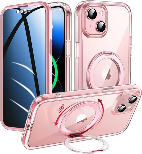 Vista 7 de Funda de privacidad para iPhone 13/iPhone 14 con soporte de 360° [protector de pantalla antiespía integrado] [compatible con MagSafe]