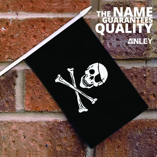 Vista 2 de Anley Mini bandera pirata - Paquete de 12 banderas pequeñas en miniatura Jolly Roger en barra, resistentes a la decoloración y colores vivos, 5 x 8