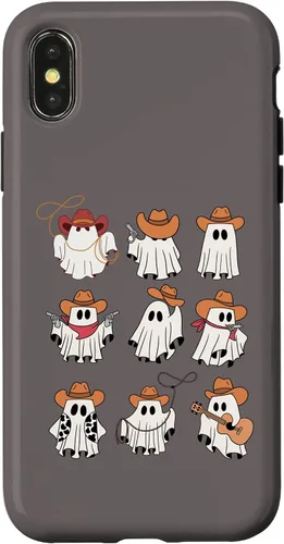 Vista 5 de Carcasa divertida para iPhone 13 Pro Max Boo Haw Western Cowboy Ghost Cowgirl