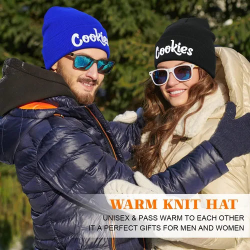 Vista 6 de Gorro de invierno para hombre, gorro de punto holgado para mujer, gorro de esquí cálido