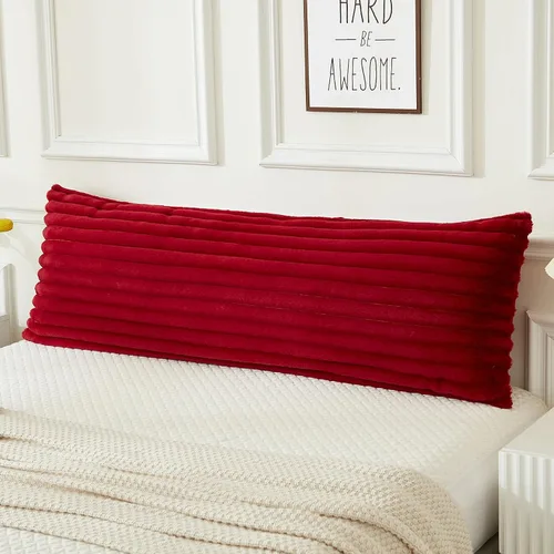 Vista 14 de JAUXIO - Funda de almohada corporal de piel sintética mullida, lujosa, decorativa con rayas, ultra suave y acogedora con cierre de cremallera de 21