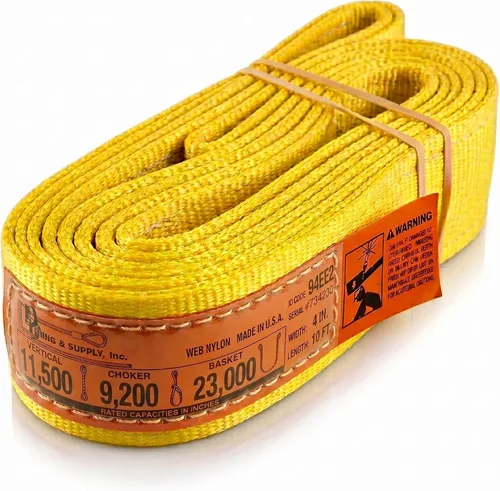 Vista 23 de DD Sling. Correa de 2 capas para levantamiento, de red de nylon, de doble ojal. Muy resistente (900 tejidos).Capacidad de carga vertical