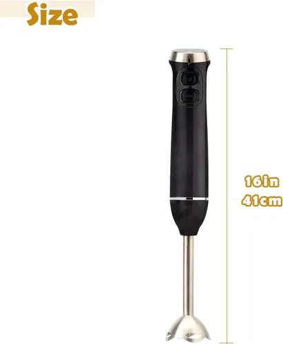 Vista 2 de Batidora de mano de 300 W - Mezclador de barra de inmersión para batidos, alimentos para bebés, salsas, bebidas - Batidora de cocina compacta
