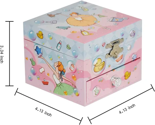Vista 7 de Joyero de música para niña Caja de almacenamiento de música Caja de música, regalo para niños. (Repertorio Swan Lake)