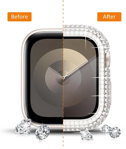 Vista 225 de Surace Bling - Carcasa con protector de pantalla para Apple Watch Series 3, 2, 1 de 1.496 pulgadas
