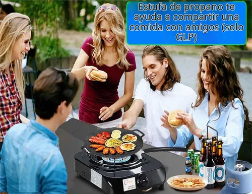 Vista 7 de Horynar Estufa de propano de un solo quemador con manguera LPG CSA de 13,000 BTU con quemador de propano único, protección de interruptor