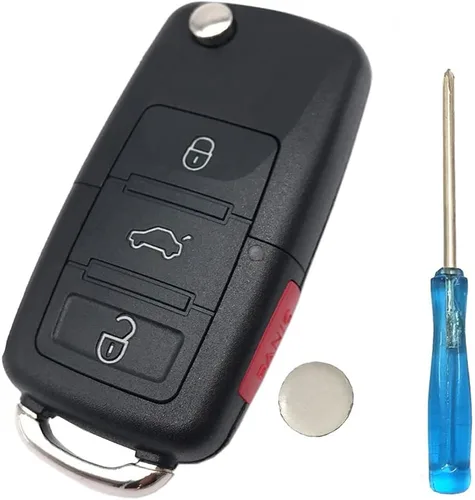 Vista 2 de Funda de llave con control remoto de cuatro botones para VW Volkswagen Jetta Beetle Passat Golf Rabbit GTI CC EOS, sin chip