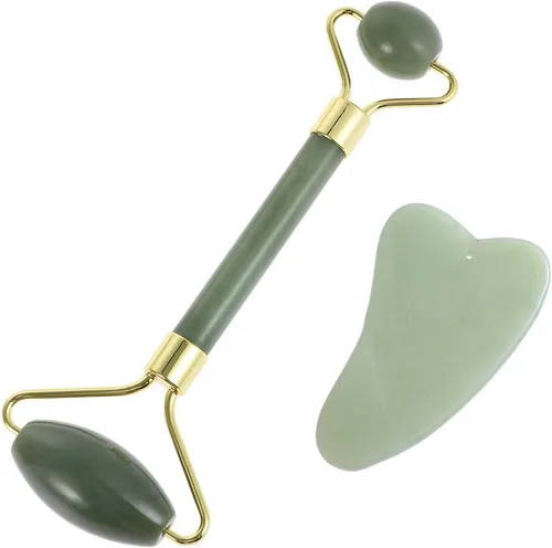 Vista 22 de rosenice Gua Sha - Herramientas faciales de guasha negra, piedra de jade Gua Sha para el cuidado de la piel facial, tensiones corporales faciales