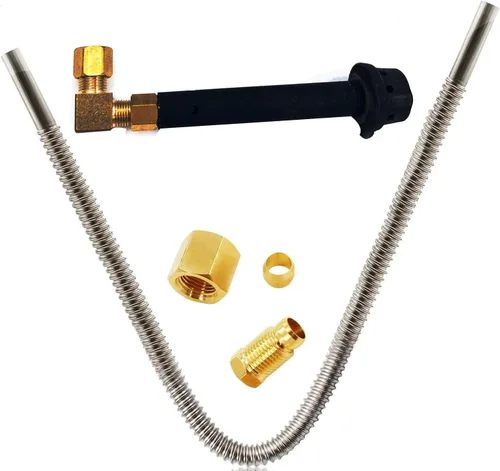 Vista 5 de MENSI Kit de seguridad para quemador de chorro de hierro fundido, quemador piloto, mini quemador pequeño, con manguera de línea de gas flexible