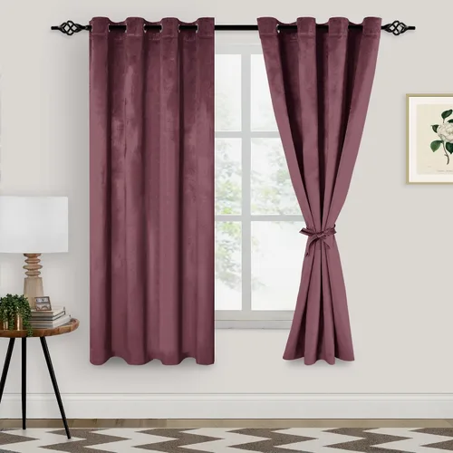Vista 60 de XWZO Cortinas de terciopelo azul de 63 pulgadas de largo, elegantes cortinas de lujo suaves para sala de estar, aislamiento térmico, oscurecimiento