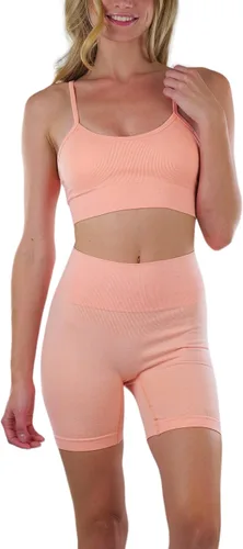 Vista 7 de ToBeInStyle Women's Active and Lounging Crew T-Shirt or Cami Top and Matching Shorts Sets