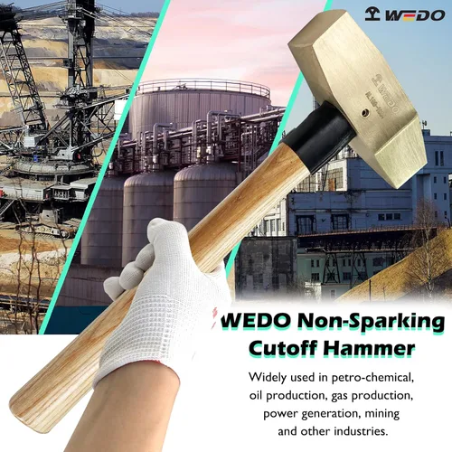 Vista 6 de WEDO Martillo de corte sin chispas, martillo cruzado Peen, martillo de chapa, martillo de ingenieros de maquinista, martillo de ajuste, longitud