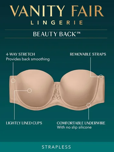 Vista 4 de Vanity Fair Beauty Back - Brasier sin tirantes y suave para mujer