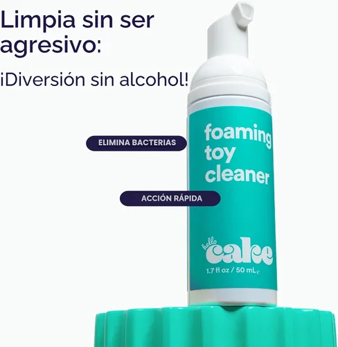 Vista 5 de Limpiador de juguetes Hello Cake, limpiador de juguetes para adultos con bomba de fácil uso, limpiador espumoso natural suave, sin fragancias