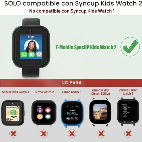 Vista 2 de Paquete de 2 protectores de pantalla compatibles con Sync Up Kids Watch 2, carcasa protectora general de policarbonato duro, accesorios para SyncUp