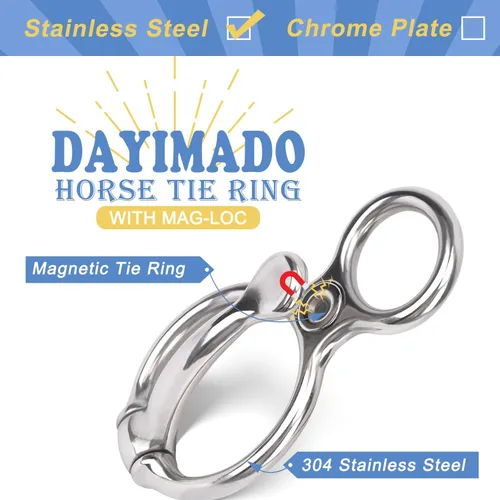 Vista 2 de Dayimado Anillo de amarre para caballos, anillo de amarre de acero inoxidable para caballos, suministros duraderos y seguros